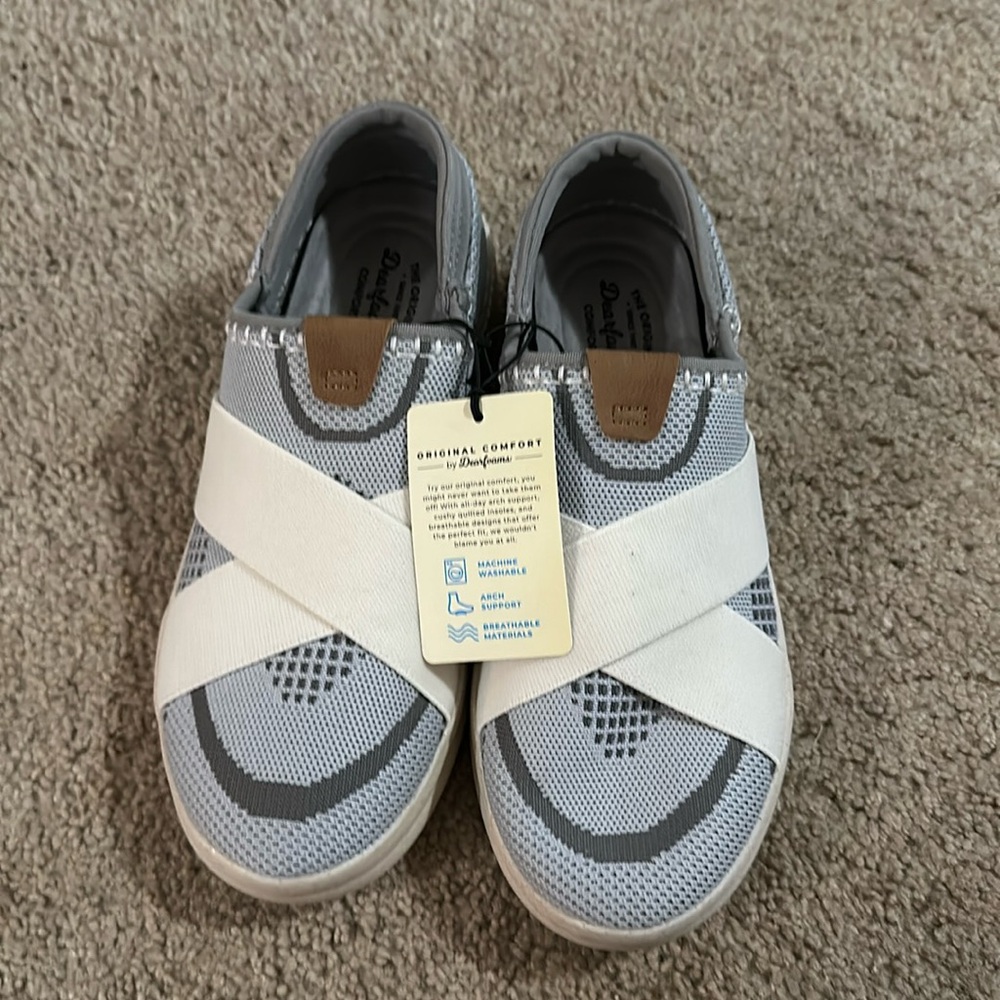 Dearfoams - Women's Livie X Strap Knit Trainer Sneaker - 6.5 - New